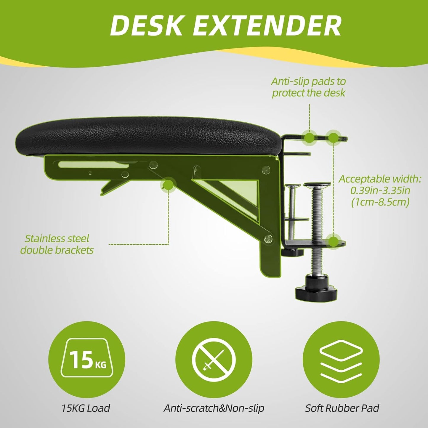 arm Rest for Desk Adjustable Arm Rest Support for arm Support for Computer Desk Ergonomic Desk Extender Rotating Mouse Pad Holder for Table Office Chair Desk