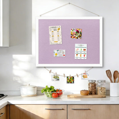 DOLLAR BOSS Bulletin Boards with Linen 1-Pack 16''X 12'' Double-Sided Cork Board for Walls Wood Framed Bulletin Boards, Small Pin Board for Home Kitchen Office Decorative Hanging 10 Pushpins