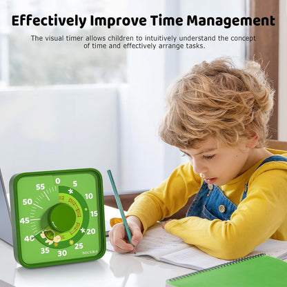 Secura 60-Minute Visual Countdown Timer, 7.5-Inch Oversize Classroom Visual Timer for Kids and Adults, Durable Mechanical Kitchen Timer Clock with Magnetic Backing (Blue)