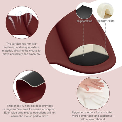 MOSISO Wrist Rest Support for Mouse Pad & Keyboard Set, Ergonomic Mousepad Non-Slip Base Home/Office Pain Relief & Easy Typing Cushion with Neoprene Cloth & Raised Memory Foam, Black