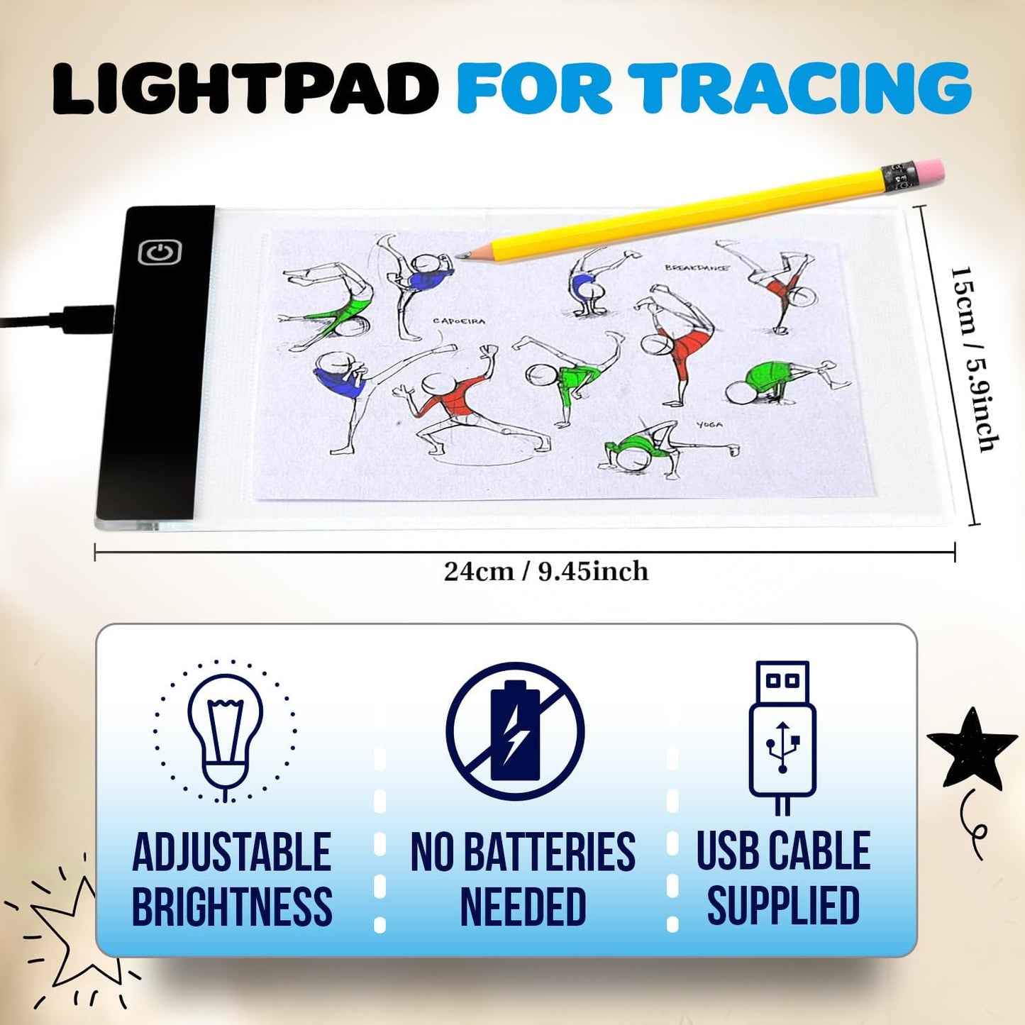 Flip Book Kit with LED Light Pad. Includes 240 Sheets Flip Book Paper with Screws for Drawing and Tracing. Animation Paper/Blank Flip Books for A5 Flipbook Kit for Kids 9-12 6-8. LED Light Box