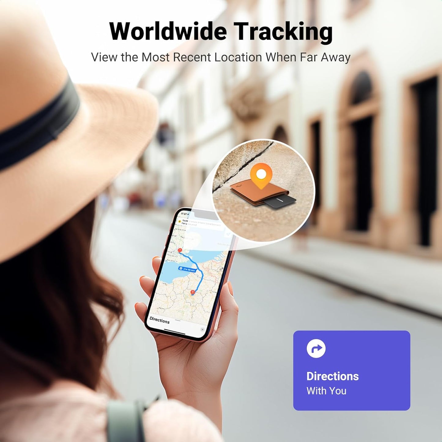 UGREEN FineTrack Slim Wallet Tracker Card (iOS Only), Bluetooth Tracker Card Finder 0.07in &IP68 Waterproof &One Charge Lasts A Year, Work with Apple Find My Rechargeable Tracker[Apple MFi Certified]