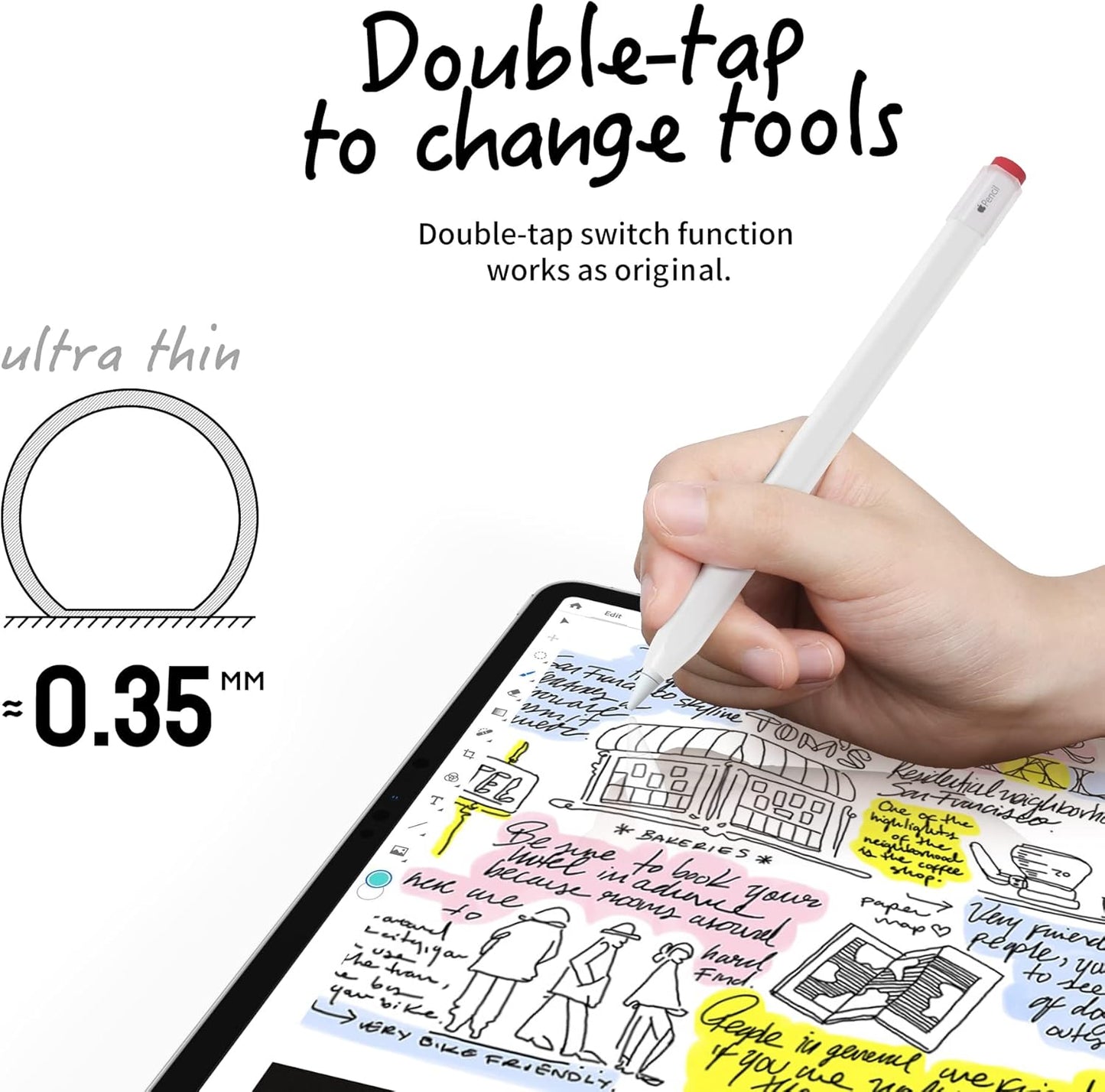 ELETIUO Silicone Case Compatible with Apple Pencil 2nd Generaion&Apple Pencil Pro Cover,Protective Holder Grip Sleeve with Cap Accessories Compatible with iPad Pro 11 12.9 inch,Yellow