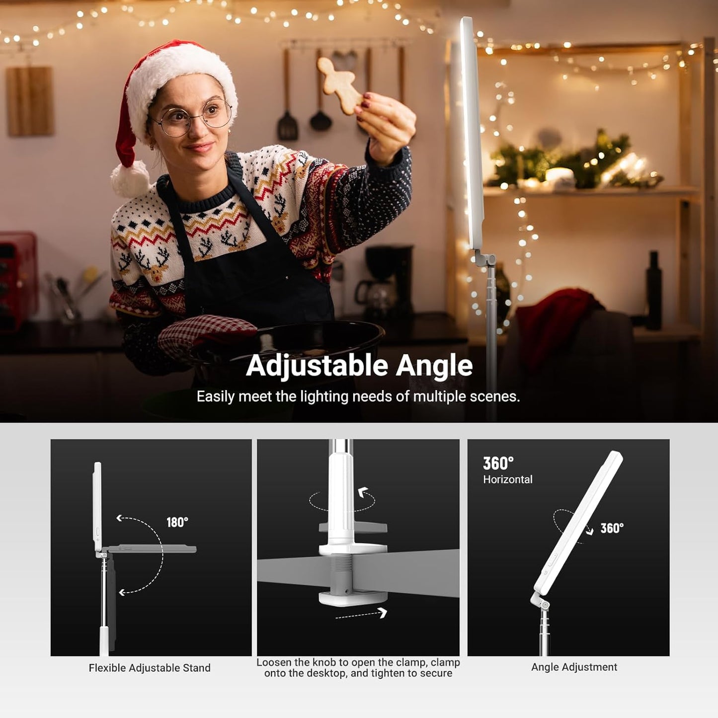 NEEWER Entry Level Version 32" LED Light with Clamp for Desk Home Office Dorm Designer Drafting, 20W Dual Computer Monitor Architect Lamp Bar, Flexible Overhead 2200lux/Remote/5 Modes CRI80+, N21
