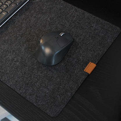 Bright Stone Felt Desk Mat,Non-Slip Mouse Pad, 27.5"x11.8" Office Supplies Desk Protector, Desk Accessories for Home and Office (Black)