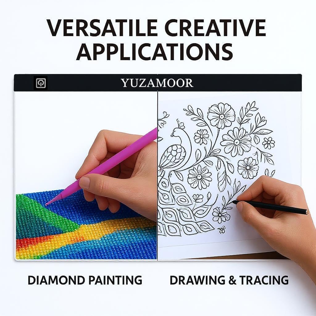 A2 Extra Large Tracing LED Light Pad for Diamond Art, Sketching, Painting - Adjustable Brightness, Sketching, Tracing - USB Powered DIY Diamond Art Light Box - No mesh No dot