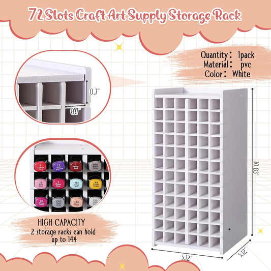 2 Pack Marker Storage Organizer, 360 Slots Total Art Supply Holder for Desk, Marker Rack with Removable Dividers for Colored Pencils & Paint Brushes (13.2 x 10 x 5.3)