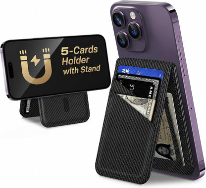 TopMade for Magsafe Wallet, Works with Apple Find My, Strongest Magnetic Wallet for iPhone 17/16/15/14/13/12 Series, Leather Magnetic Card Holder with Tracker, 7 Cards Holder, RFID Blocking, Black