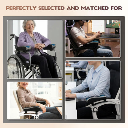 Office Chair Arm Pads, Ergonomic Memory Foam Wheelchair Cover, Arm Rest Pillow for Desk, Computer, Gaming and Elbows (Skin-Friendly Arm Rest Pillow)