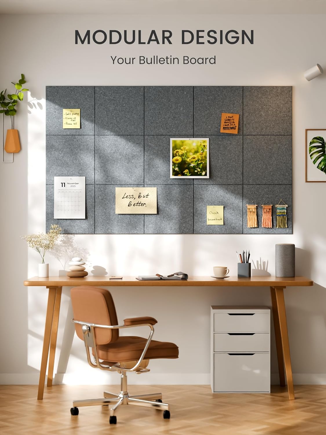 Bumusty Large Cork Board Alternative-48 x 36" Felt Bulletin Board Tiles, with 30 Pushpins, 70 Adhesive Tabs, Bold-Stripe 12-Pack, Cork Boards for Office Push Pin Board Felt Board-Carbon Blue
