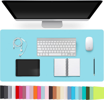 Leather Desk Pad Protector,Non-Slip Desk Pad,on-Slip PU Leather Large Mouse Pad,Easy Clean Desk Protecor Mat,Writing Pad for Office Work/Home/Decor(Black, 23.6" x 13.7")