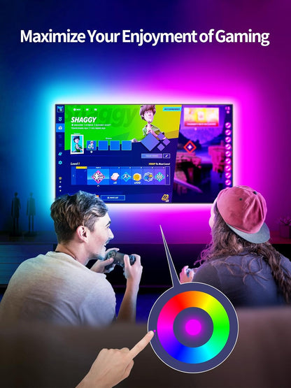 KANTUTOE LED Lights for TV, 16.4ft TV LED Backlight for 45-75 Inch TVs, RGB TV Backlight Behind with Music Sync, Smart APP and Button Control Strip Lights USB Powered for Bedroom/Gaming
