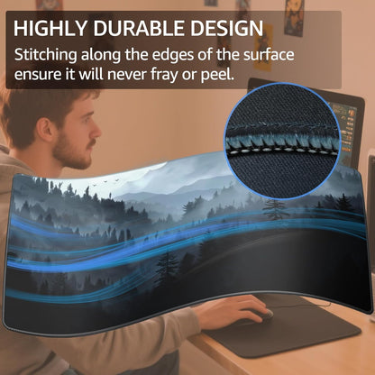 KTRIO Large Gaming Mouse Pad Desk Mat, Superior Micro-Weave Cloth for Precise Mouse Control, Non-Slip Rubber Base, Stitched Edges, Water-Resistant, for Gamer, Office & Home, 31.5" x 11.8" inches