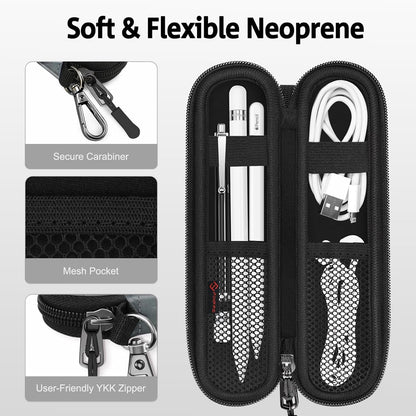 Fintie Pen Holder Case for Apple Pencil Pro, Apple Pencil (USB-C / 1st / 2nd Generation), Soft Neoprene Zipper Carrying Bag Sleeve Pouch for Samsung Stylus, Surface Pen