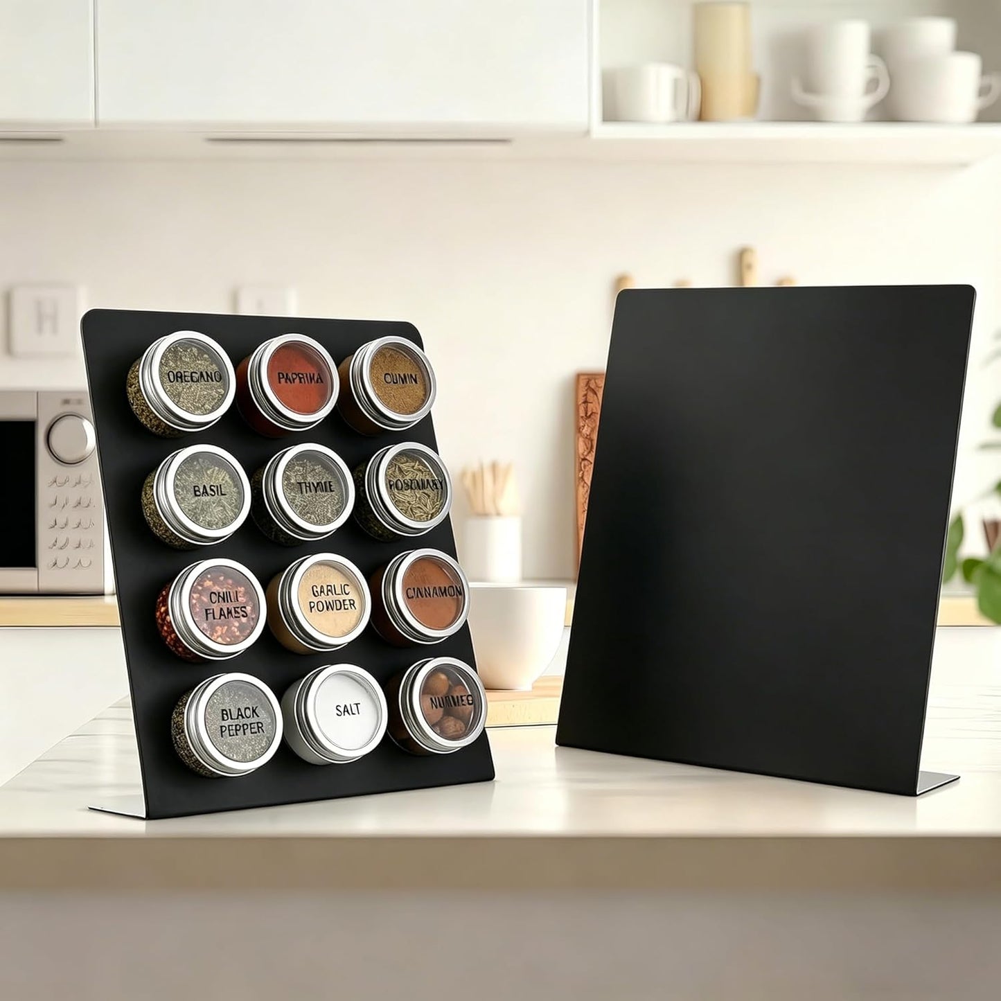 2 Pack Magnetic Bulletin Board with Stand, Magnetic Board, Magnet Board, Metal Tabletops Memo Photos/Souvenir Display Board Magnet Desk Display Stand for Home School Office Kitchen Decoration