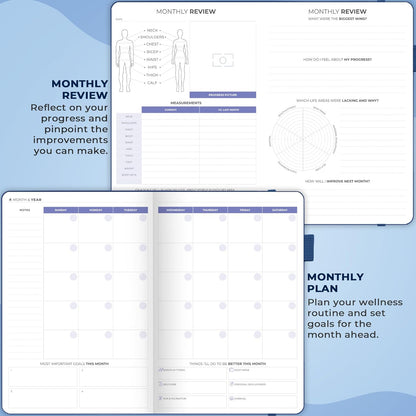 Clever Fox Fitness & Food Journal – Nutrition & Workout Planner for Women & Men – Diet & Gym Exercise Log Book with Calendars, Diet & Training Trackers - Undated, A5 Size, Hardcover (Forest Green)