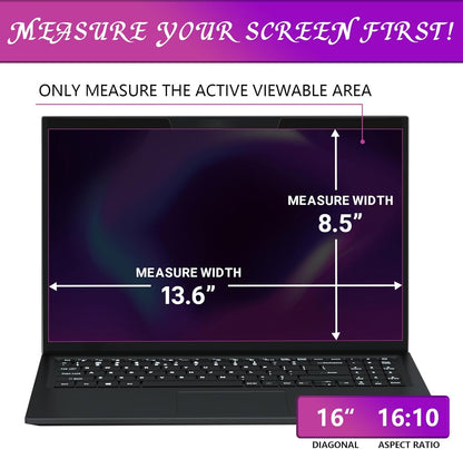 PYS Magnetic Laptop Privacy Screen Filter 15.6 Inch 16:9 - Detachable Computer Screen Privacy Shield, Anti-Glare Blue Light, Removable 15.6" Screen Protector for Lenovo, HP, Dell, Acer, ASUS