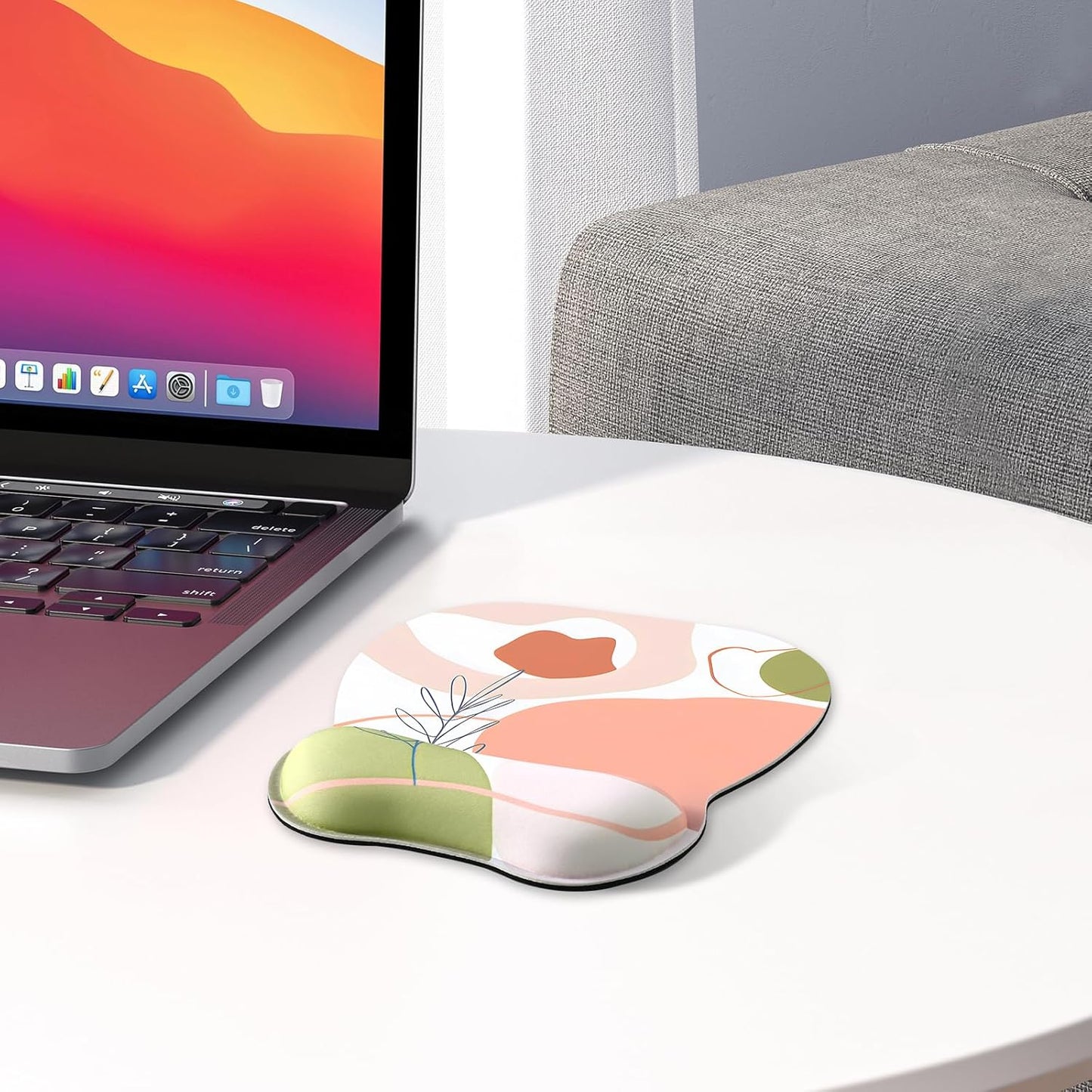 EooCoo Ergonomic Mouse Pad with Wrist Support, Mousepad with Memory Foam Wrist Rest and Non-Slip Base for Computer, Cafe, Home & Office, 9.64 x 8.26 in Office Desk Accessories