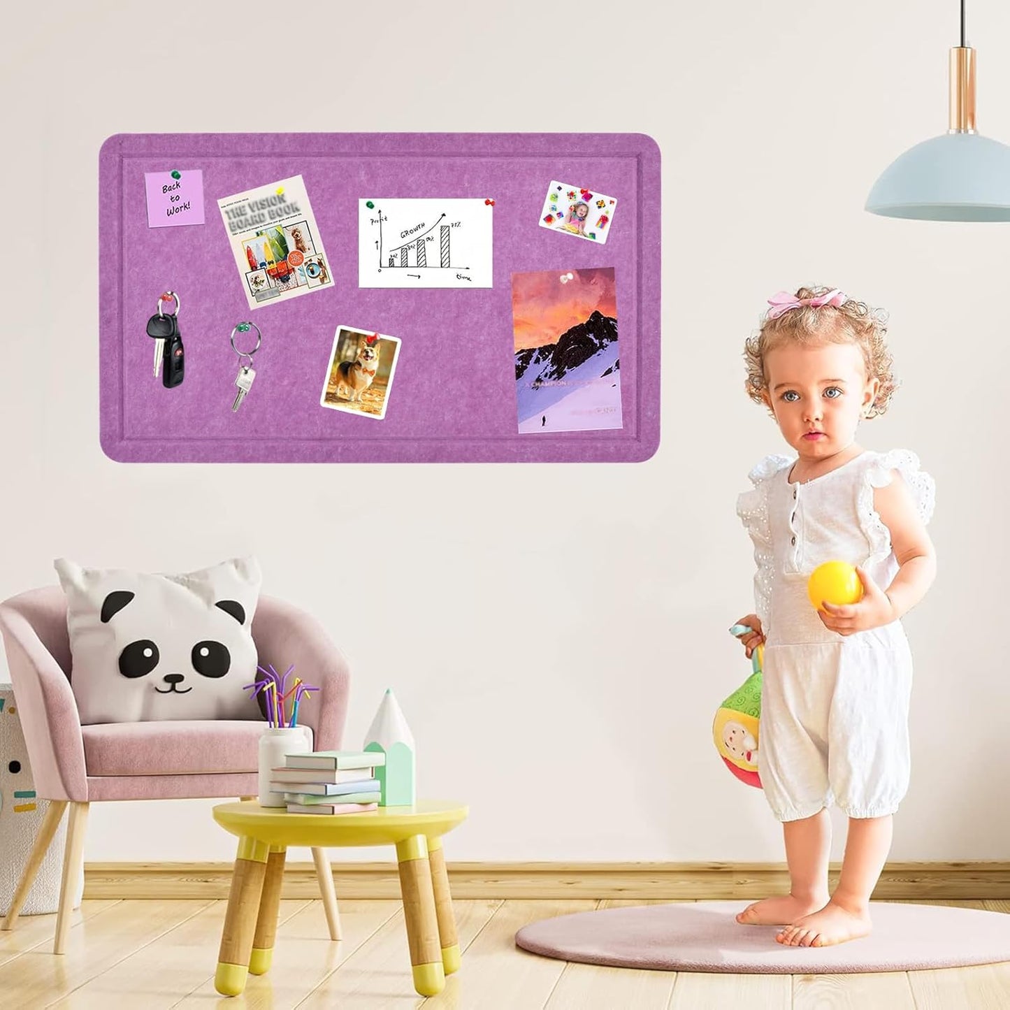 Vuzvuv Black 28"x16" Large Cork Board with 50 Push Pins & Sticky Notes, Self-Adhesive Bulletin Board for Wall, Felt Pin Vision Board for Paste Notes,Schedules Offices Home