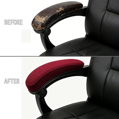 Melaluxe Stretch Office Chair Armrest Covers, Arm Rest Slipcovers (Black)