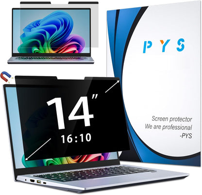 PYS Magnetic Laptop Privacy Screen Filter 15.6 Inch 16:9 - Detachable Computer Screen Privacy Shield, Anti-Glare Blue Light, Removable 15.6" Screen Protector for Lenovo, HP, Dell, Acer, ASUS