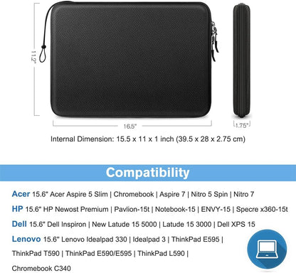 FINPAC Hard Laptop Sleeve Case for MacBook Neo A18 Pro,13 inch MacBook Air 2026 M5/M4/M3/M2/M1,14 inch MacBook Pro 2026 M5/M4/M3/M2 Pro/Max,Waterproof Case for Dell,Surface Laptop,HP,Acer,Black | Hard