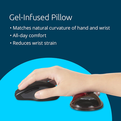 Kensington Slim Duo Gel Mouse Wrist Rest Support Cushion for Low Profile Mice & Trackballs, Ergonomic Mouse Wrist Support for Pain Relief, Comfortable Non-Skid Gel, Gray 7.56" x 2.83" x 0.87" K62438NA
