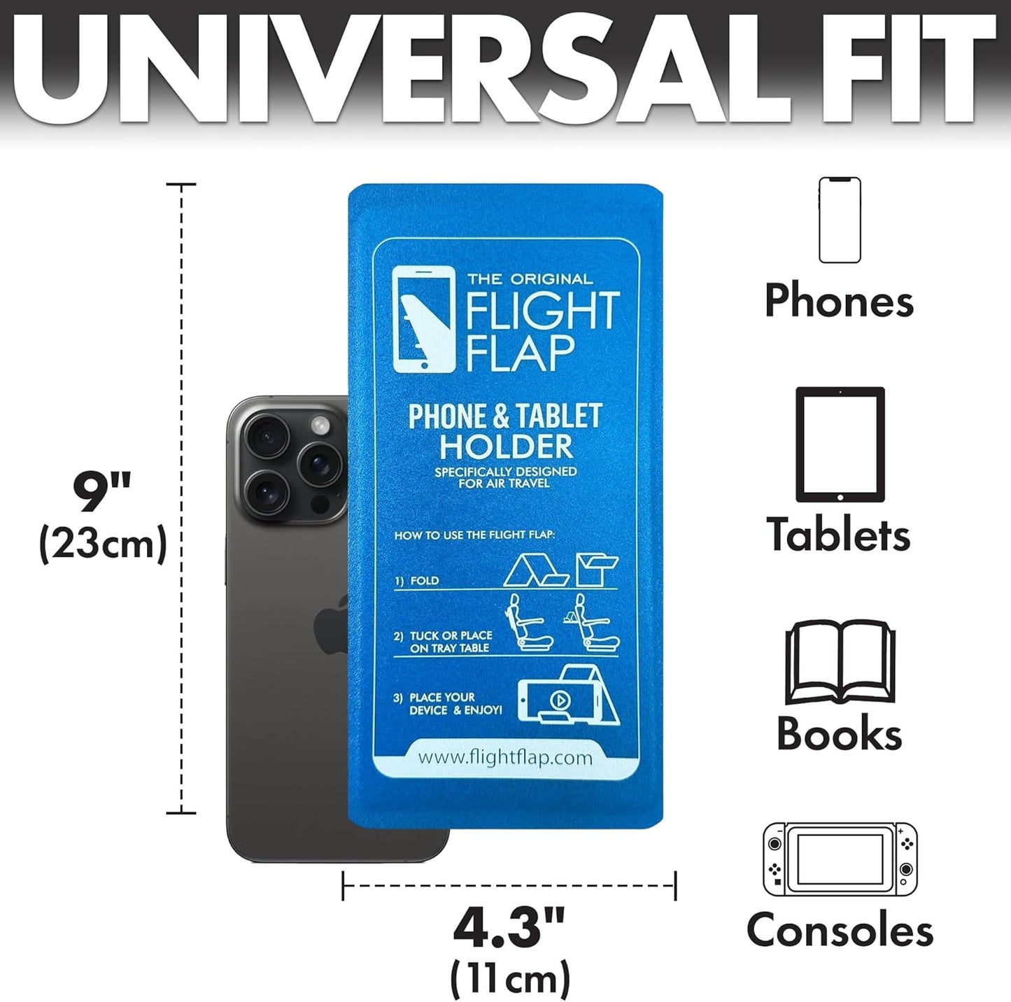 Flight Flap Airplane Phone Holder, Flexible Cell Phone Holder, Folding Cellphone Stand for Desk, Bed, Office, Treadmill - Airplane Gadgets for Long Travel Accessories - Plane Essentials (Green)