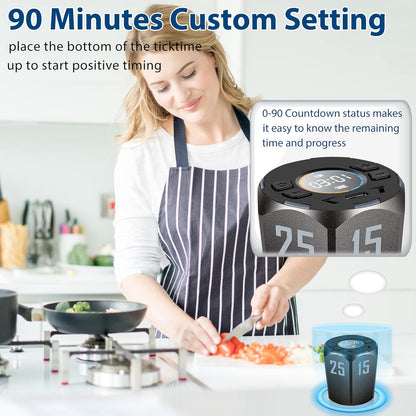 Multi-Hexagon Pomodoro Timer, Digital Cube With Various Time Presets, Magnetic Visual & Flip Focus, Rotating Display, Silent & Alarm, Count Up & Countdown for Classroom, Cook, Gym, Office