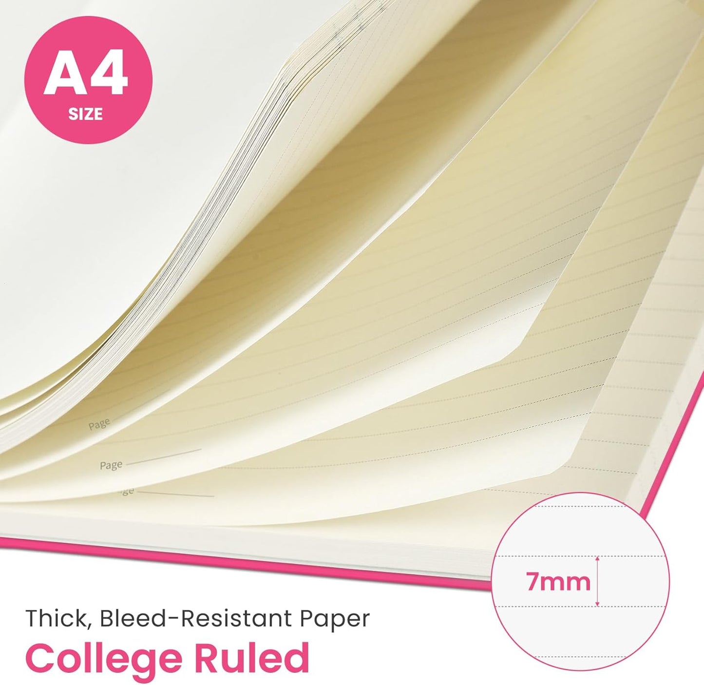 Taja Spiral Lined Notebook, 8.5"x11" Notebooks for Work, Large A4 Journal for Women & Men, College Ruled Journaling Notebook for Writing, Plastic Cover Spiral Journal, Purple