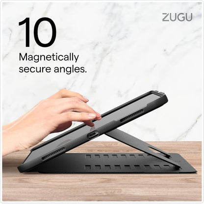 Zugu Case for iPad Air 13 Inch M4 2026, M3 2025 & M2 &/12.9 inch (3rd/4th Gen), Slim Protective Cover with Apple Pencil Charging & Storage, Auto Wake/Sleep, Multiple Viewing Angles (Black)