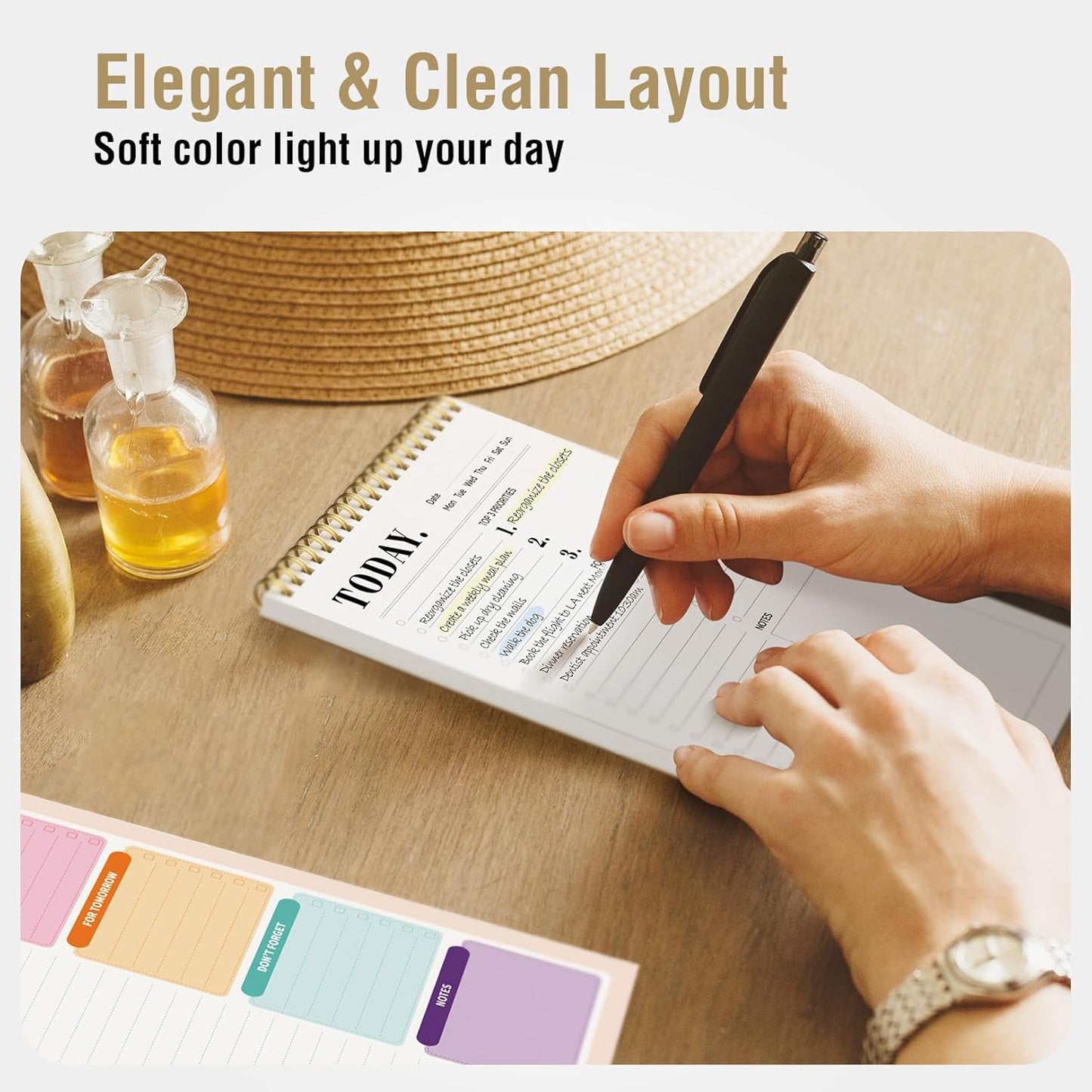 Forvencer To Do List Notepad (6.5 x9.8), To Do List Notebook for Work, Undated Daily Planner Organizer for Tasks Checklist & Goal Planning, To Do List Perfect for Office, School, Cute