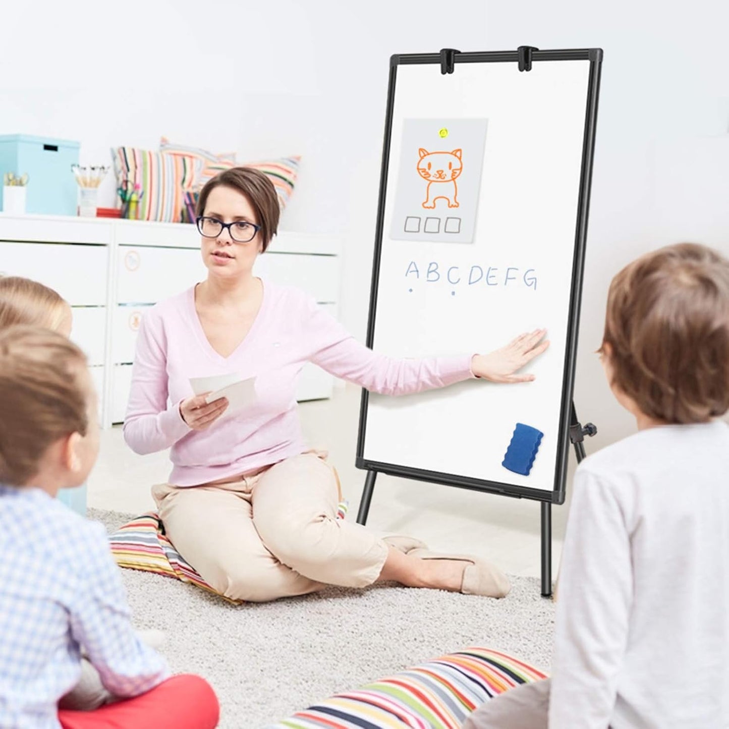 Easel Whiteboard - Magnetic Portable Dry Erase 36 x 24 Tripod Height Adjustable, 3' x 2' Flipchart Easel Stand White Board for Office or Teaching at Home & Classroom (36x24 White)
