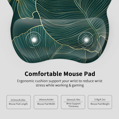EooCoo Ergonomic Mouse Pad with Wrist Support, Mousepad with Memory Foam Wrist Rest and Non-Slip Base for Computer, Cafe, Home & Office, 9.64 x 8.26 in Office Desk Accessories