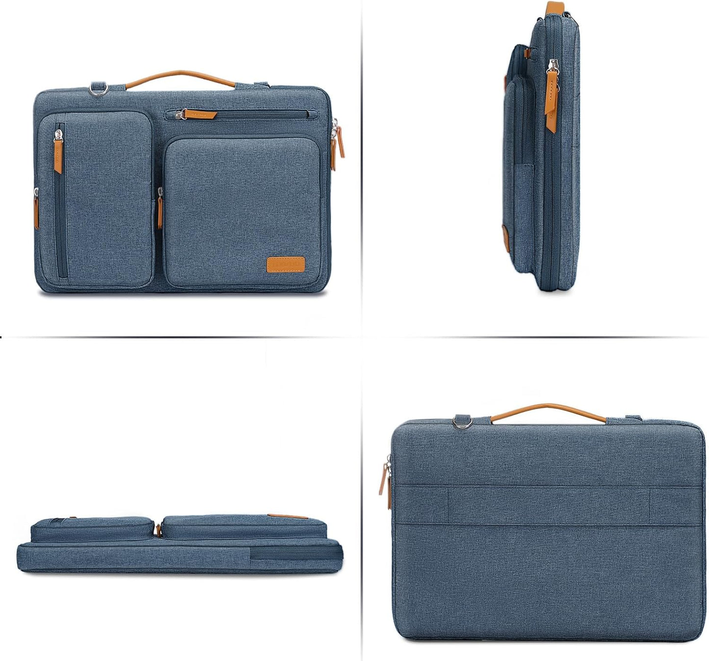 MOSISO 360 Protective Laptop Shoulder Bag,15-15.6 inch Computer Bags Compatible with MacBook Pro 16 inch, HP, Dell, Lenovo, Asus Notebook,Side Open Messenger Bag with 4 Zipper Pockets, Gray