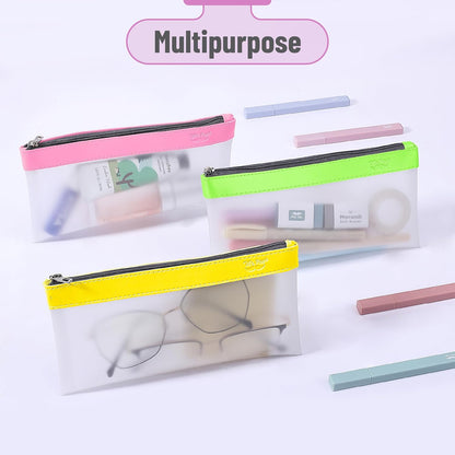 Mr. Pen- Clear Pencil Pouch, 8.50"x4.25", 3 Pack, Durable TPU Material, Medium Water-Resistant Pencil Bags with Smooth Zipper, Multipurpose Clear Pouch for Stationery, School, Office, Travel Supplies
