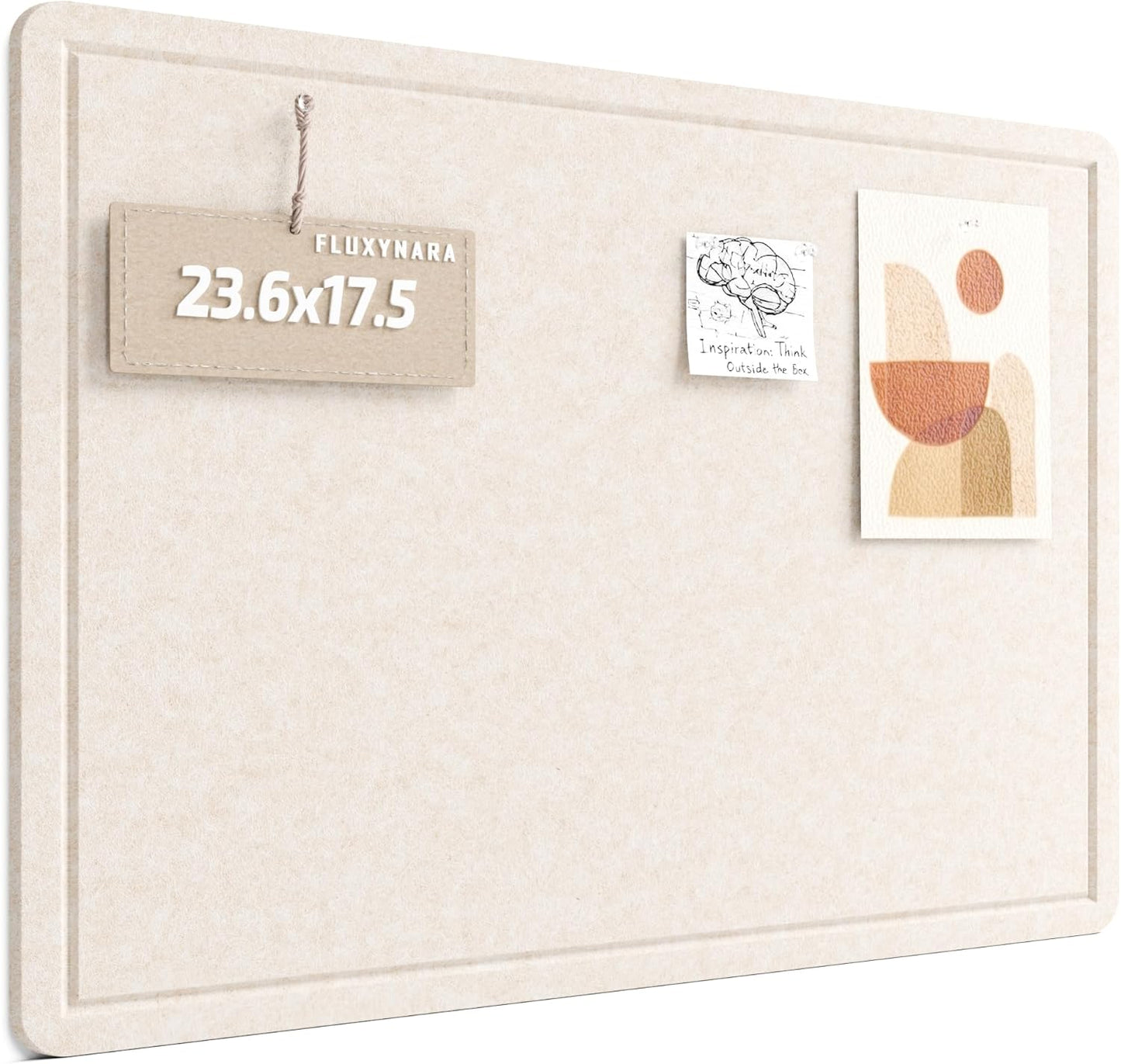 Fluxynara Bulletin Board, 23.6" x 17.5" Cork Board Alternative with 12 Safe Removable Adhesive Tabs, Foldable Felt Pin Board for Home Office, Classroom, Bedroom,Entryway for Walls—Sage
