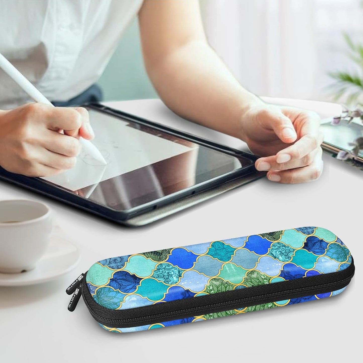 Fintie Holder Case for Apple Pencil Pro, Apple Pencil (USB-C / 1st / 2nd Generation), PU Leather Carrying Bag Sleeve Compatible with Pen, USB Cable, Samsung Stylus, Lilac Marble