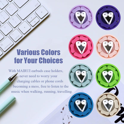 MAIRUI Wired Earbud Case 3 Pack Earphone Headphone Cord Organizer Earbuds Wrap Soft Silicone Magnetic Holder Storage Tangle Free Cable Winder(Red/Blue/Green)