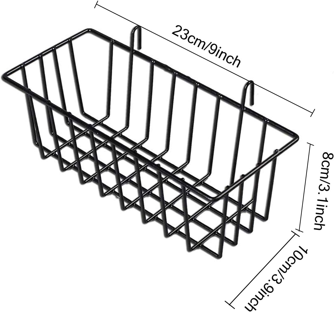 Wall Grid Accessories Wire Grid Baskets Shelf Organizer for Grid Panel Board, 2 Pack