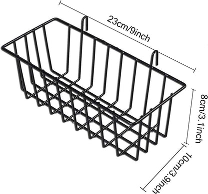 Wall Grid Accessories Wire Grid Baskets Shelf Organizer for Grid Panel Board, 2 Pack