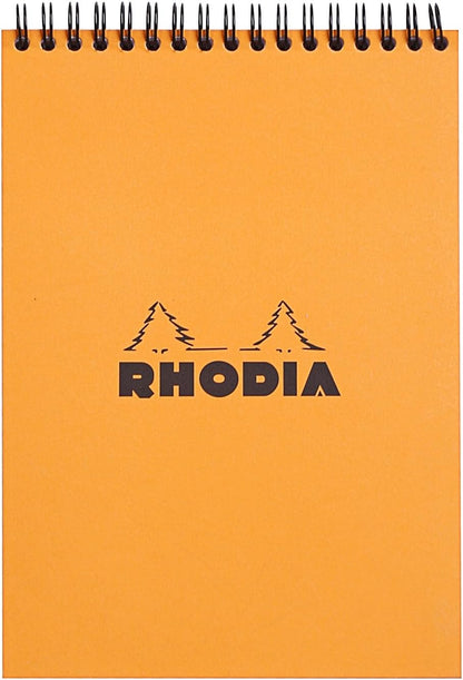 Rhodia #16 Wirebound Notepad 5.8" x 8.3" Dot Pad, Orange Cover