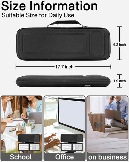 RAIACE Hard Storage Case Compatible with Apple Magic Keyboard + Magic Mouse. (Case Only) - Black