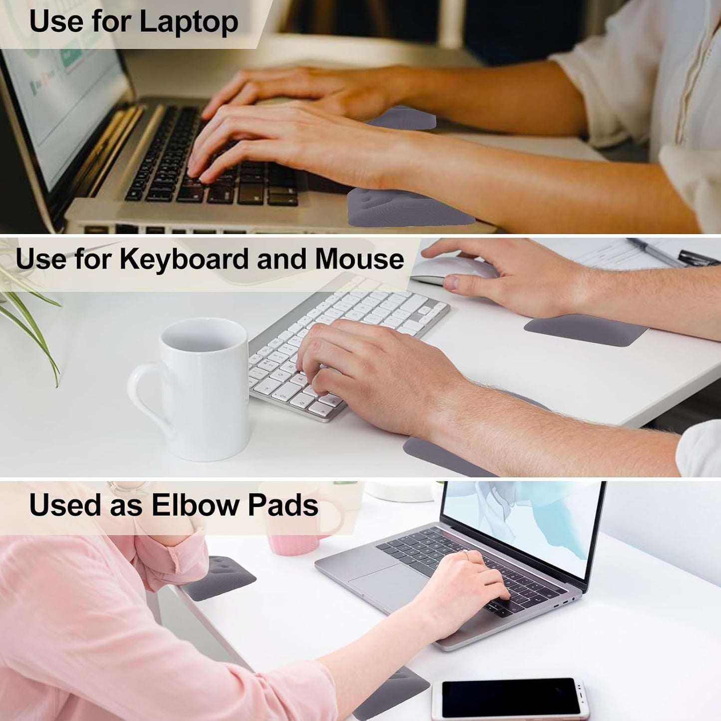 Ergonomic Wrist Rest for Laptop, Upgraded Laptop Wrist Support Pad for Computer Keyboard, Relieve Wrist Pain and Carpal Tunnel (Black)