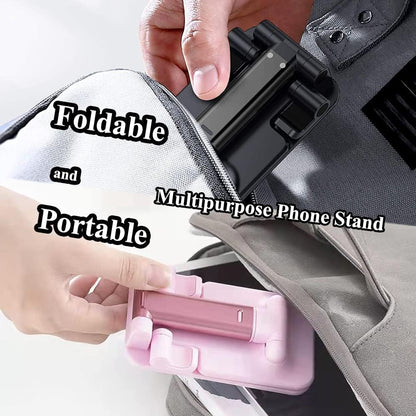 Meetuo 2 Pcs Cell Phone Stand, Adjustable Angle Height Phone Stand for Desk, Fully Foldable/Portable Phone Holder, Compatible with iPhone 17/16/15/14/13/12/Smartphones