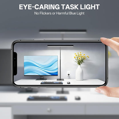Desk Lamp with USB Charging Port for Home Office 24w Architect Remote Base Dual Task Led Light Modern 5 Color Modes Dimmable Adjustable Gooseneck Double Head Reading Drafting Eye Caring Tall Lamps