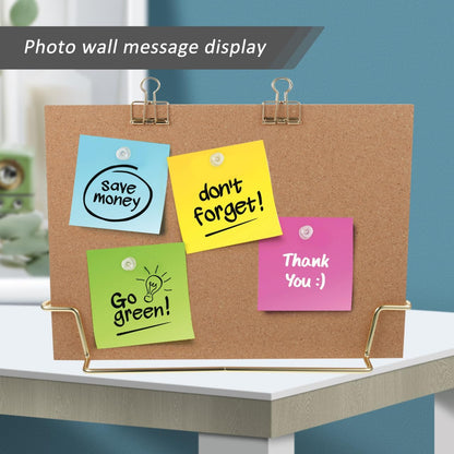 TOYANDONA Cork Board Bulletin Board with Metal Stand, 12.6x9 Inch Notice Message Pin Board, Desktop Memo Board, Perfect for Home Office School Decor