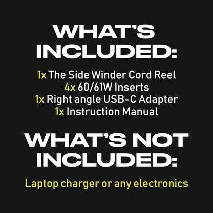 Fuse Reel Side Winder MacBook Charger Organizer Compatible with USB-C and MagSafe Apple Adapter - Travel Essential and Desk Cord Case and Cable Management for MacBook Pro Laptop Adapter