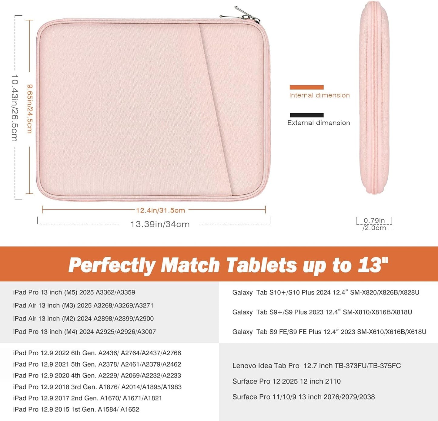 MoKo 9-11 Inch Tablet Sleeve Case, Fits New 11inch iPad Air M4/Pro M5, iPad A16 11", i-Pad 10/9/8/7th/Air 5/4th 10.9"/10.2", Tab S9/S8 11", Protective Bag Carrying Case with Pocket, Dark Gray