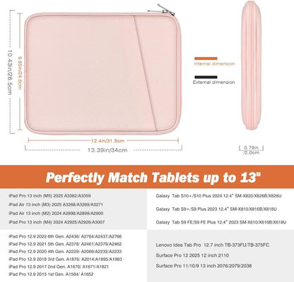 MoKo 9-11 Inch Tablet Sleeve Case, Fits New 11inch iPad Air M4/Pro M5, iPad A16 11", i-Pad 10/9/8/7th/Air 5/4th 10.9"/10.2", Tab S9/S8 11", Protective Bag Carrying Case with Pocket, Dark Gray